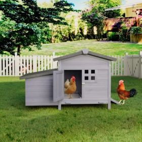 Outdoor Free-Range Wooden Chicken Coop With Asphalt Roof, Leak-Proof Pull-Out Tray, Secure Predator Defense, Nesting Box With Easy Access, Multip (Option: Defaulttitle)